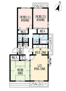 UR高槻・阿武山五番街【5020301号室】の間取り