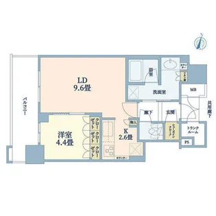 ブランズタワー梅田North【26階】の間取り