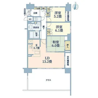 プラウド江坂【2階】の間取り