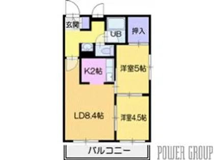 ロイヤルパレス23【4階】の間取り
