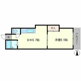 パパス永楽【101号室】の間取り