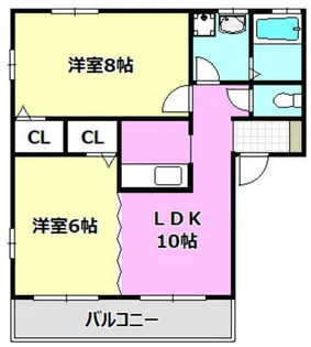 アメリカンアベニュー19th【2階】の間取り