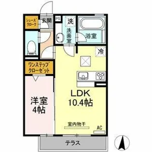 ハーベスト横井【1階】の間取り