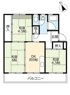 UR朝倉【0260404号室】の間取り