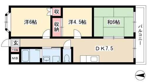 アトレT【3C号室】の間取り