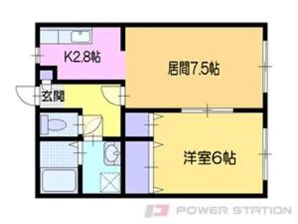 ラメール桂岡B【2階】の間取り