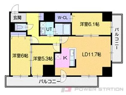 ベイコート小樽オーシャンヒルズ【10階】の間取り