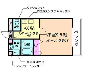 アネックス桜の町C棟【1階】の間取り