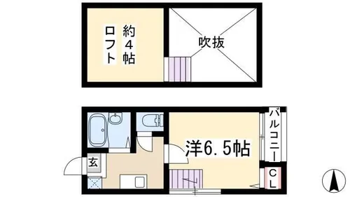 アソシア堀田【102号室】の間取り