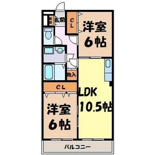 パーク小倉【4階】の間取り