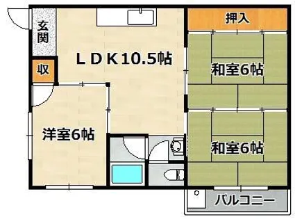 アスエ長田マンション【101号室】の間取り