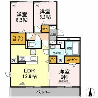 グランディール【103号室】の間取り