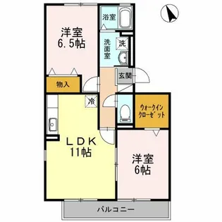愛知県岡崎市宮地町字北浦【アパート】の間取り