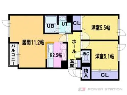 ディア若葉【2階】の間取り