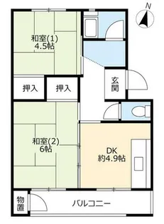 UR洛西新林【0080403号室】の間取り