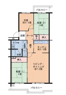 URグリーンタウン槇島【0050402号室】の間取り