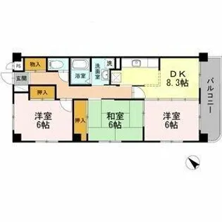 サニーコート神領【401号室】の間取り