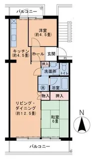 2LDKの間取り画像