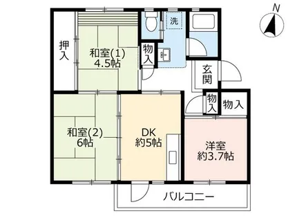 UR男山【B300306号室】の間取り