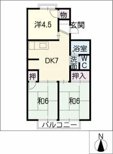 ジュネスマルフク A棟【1階】の間取り