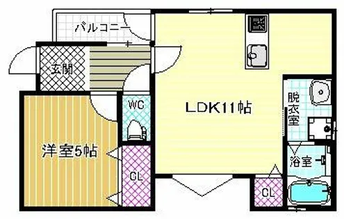 アライアンス富田林【3階】の間取り
