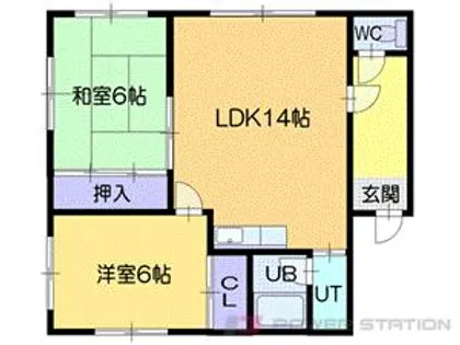 オタモイ1丁目一棟二戸【1階】の間取り