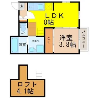 ハーモニーテラス植田西【2階】の間取り