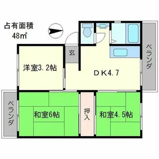 日農ハイツ【1階】の間取り