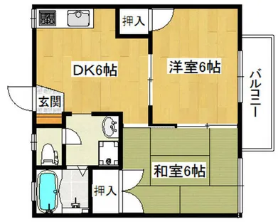 ハイツシャローム【2階】の間取り