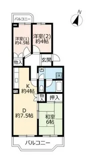 UR落合第三【4020502号室】の間取り