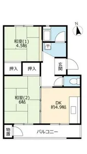 UR洛西新林【0010504号室】の間取り