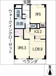 フォンティーヌⅡ【2階】の間取り