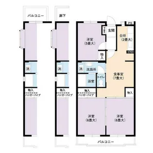 URアーバニア仲田【0000109号室】の間取り