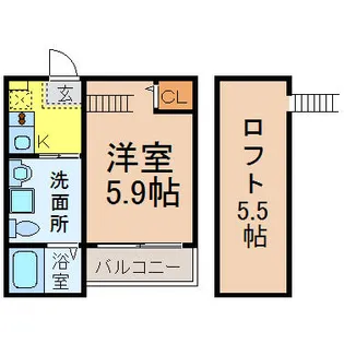 Loft8名駅【2階】の間取り