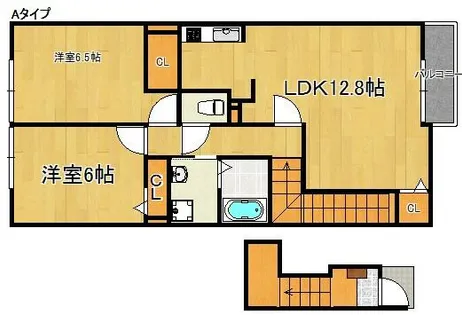 ソレアード久保Ⅰ・Ⅱ番館【2階】の間取り