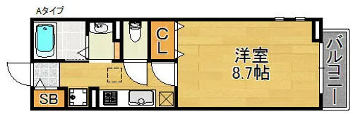 ポート泉佐野A棟【1階】の間取り