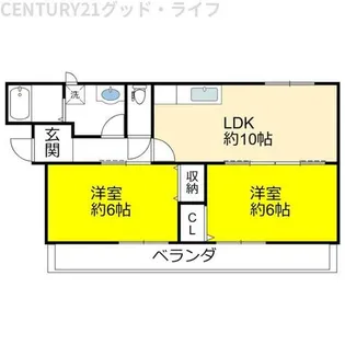 コーポフジ【202号室】の間取り