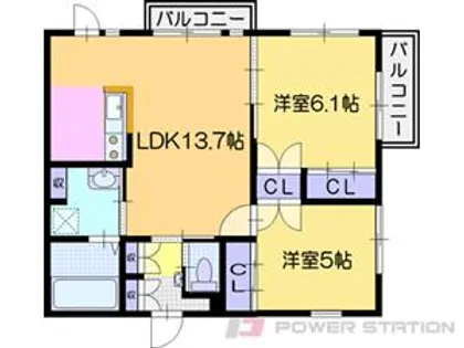 イベリス・アマラ【2階】の間取り