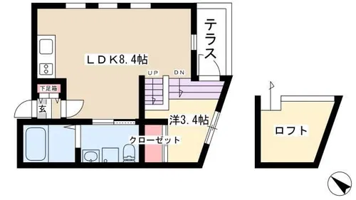 Tribute栄生【1階】の間取り