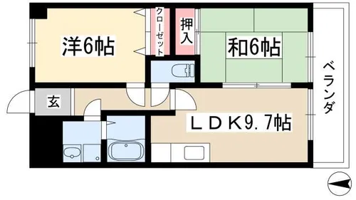 The Wings【702号室】の間取り