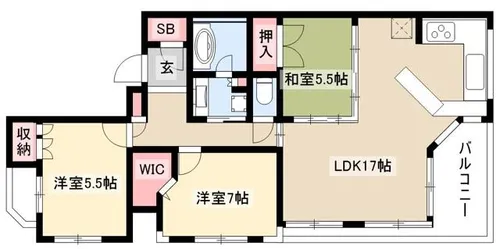 ベレーサ星ヶ丘【6階】の間取り