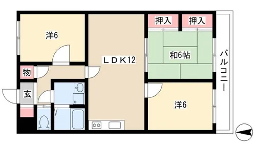 パークタウン小田井【1階】の間取り