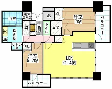小倉D.C.TOWER【24階】の間取り
