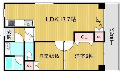 ブエナビスタ姫路【4階】の間取り