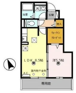 モダンコート東阿保【1階】の間取り