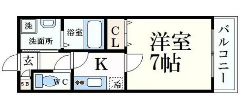 ネオクオーツ幸 弐番館【2階】の間取り