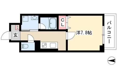 リヴシティ浅間町【802号室】の間取り