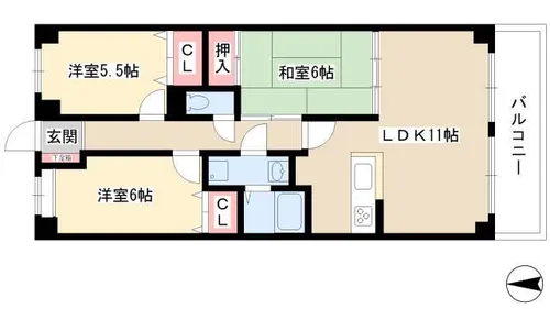 覚王山センタービル【9階】の間取り
