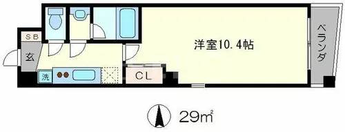 グランコスモ河原町【10階】の間取り
