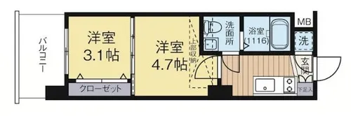 CLUBORIENTNo70HARBORSOUTHTOWER【19階】の間取り